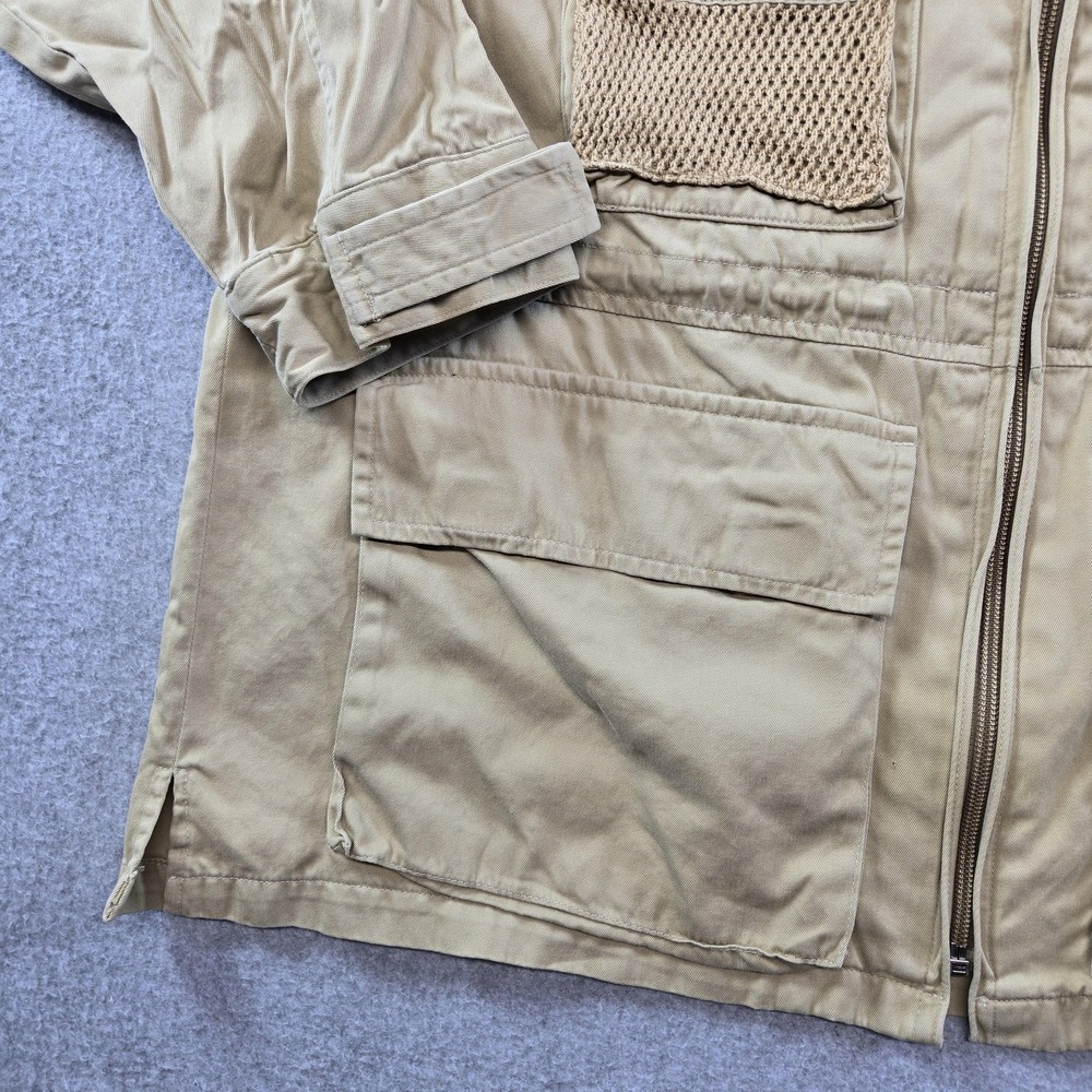 Vintage Lauren Ralph Lauren Jacket Womens M Beige Cotton Twill Military Zip - Picture 5 of 16